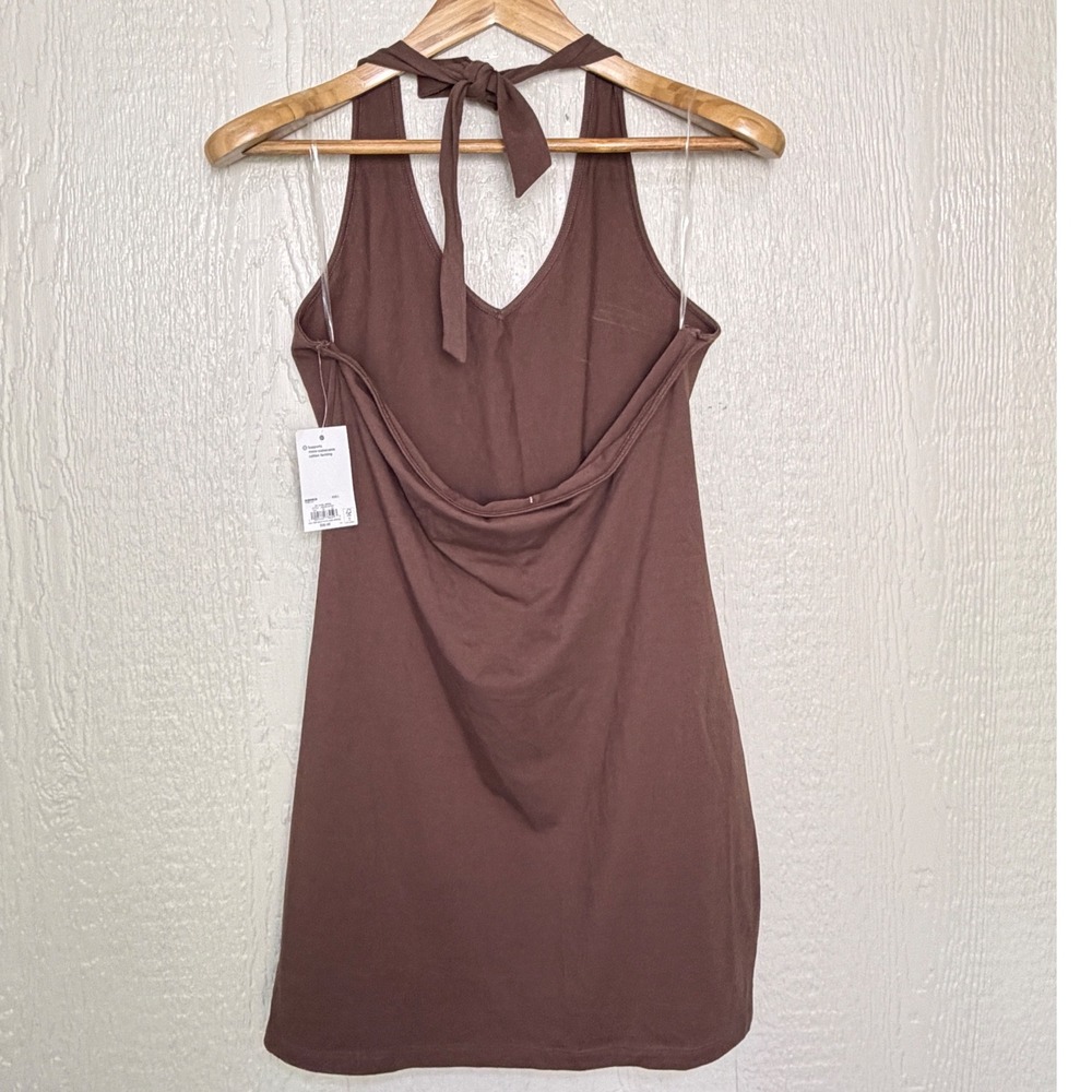 SO Sybil Brown Halter Bodycon Mini Dress Brown Festival Hippie Large New w Tags - Picture 2 of 7